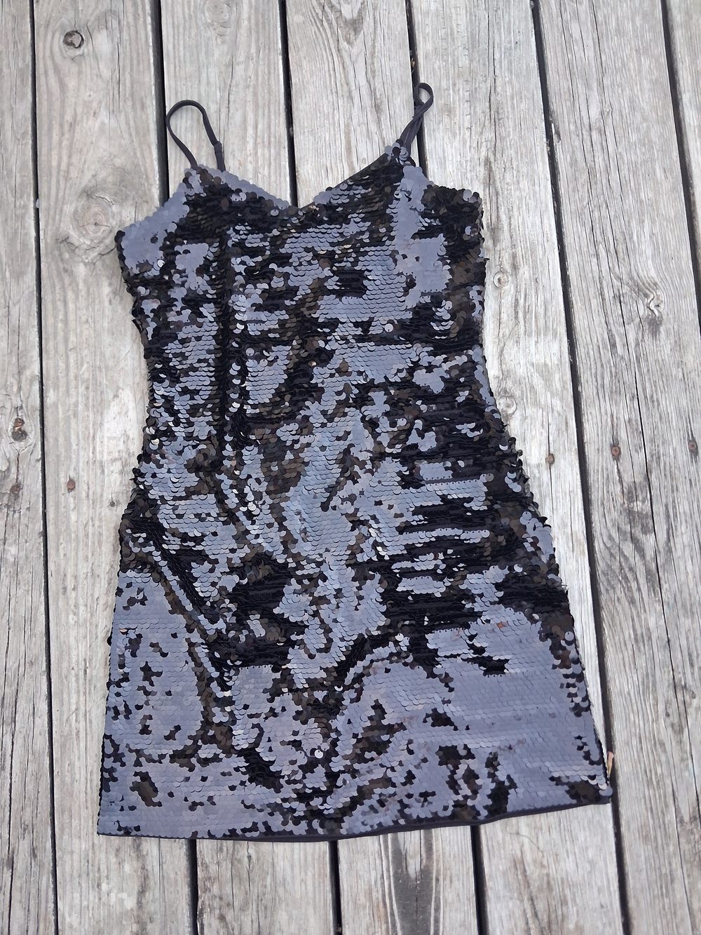 Michael Kors Black Sequin Mini Slip Dress